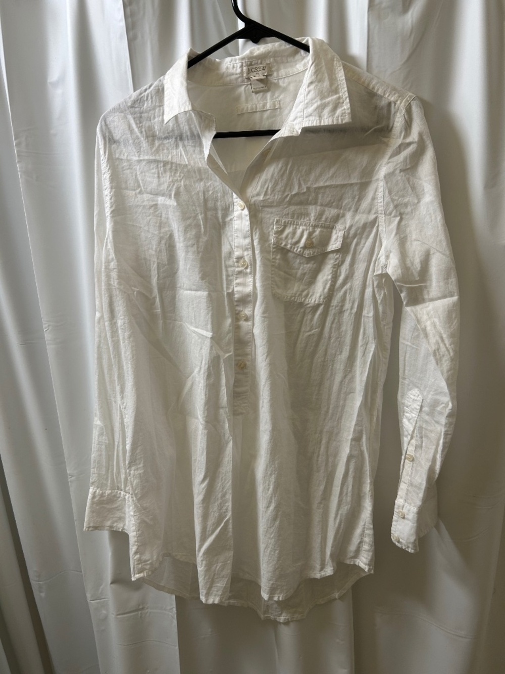 J.Crew White Collared Tunic Top